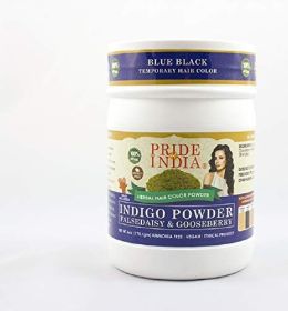 Herbal Indigo Powder - Blue Black - W Gloves 0.5Lb Jar oz