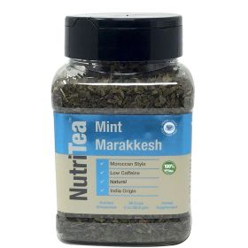 NUTRITEA Natural Marrakesh Mint, 2 oz(56.5 gm) Full Leaf Gourmet Jar - Makes 28 Cups - Low Caffeine - Moroccan Style