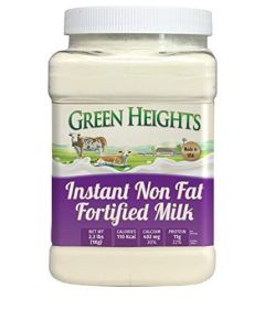 Instant Fortified Nonfat Milk Powder Jar 2 Pound / 900 GMS Jar (28+ Servings) - Proudly Made in America - Healthy Nourishing Essentials by Green Heigh