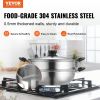 VEVOR Steamer Pot, 11in/28cm Steamer Pot for Cooking with 3QT Stock Pot and Vegetable Steamer