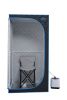 Portable Black Full Size Steam Sauna tent–Personal Home Spa, with Steam Generator, Remote Control, Foldable Chair, PVC pipes. Easy to Install