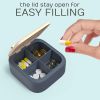 Travel Medicine Pill Organizer Small Pill Box Mini Pill Case with 4 Compartments