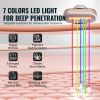 VEVOR Red Light Therapy Wand for Face, 7-Color LED Facial Wand Red Light Therapy Device with Heatig Therapy| Microcurrent Vibrating Massage