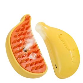 Steam brush for cats and dogs (Color: yellow)