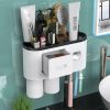 Toothbrush Holder Wall Mounted Automatic Toothpaste Dispenser Squeezer Kit