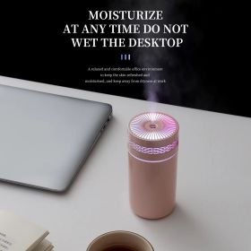 250ML Car Air Humidifier Portable Mini Spray Mist Humidifier With LED Light USB Powered Essential Oil Difffor Bedroom And Travel (Color: pink)