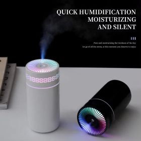 250ML Car Air Humidifier Portable Mini Spray Mist Humidifier With LED Light USB Powered Essential Oil Difffor Bedroom And Travel (Color: White)