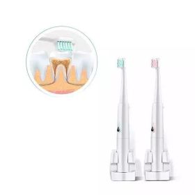 Ultrasonic Electro Toothbrush With Two Additional Brush Heads (Color: pink)