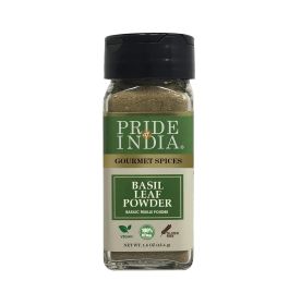 Pride of India – Basil Leaf Powder – Gourmet & Culinary Spice – Mediterranean Seasoning – Adds Flavor to pesto/stews/curries – Additives Free – Easy t (size: 1.6 oz)