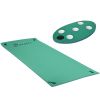 Soozier 12' x 5' Lily Pad Floating Mat with Cup Holder Table, 3-Layer Portable Roll-Up Water Mat Float Dock for 2-3 People, on Lake, River, Beach