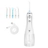 Portable Water Dental Flosser Cordless Rechargeable Dental Oral Irrigator IPX7 Waterproof Teeth Cleaner with 5 Modes 5 Nozzles 10.14oz Detachable Wate