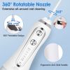 Portable Water Dental Flosser Cordless Rechargeable Dental Oral Irrigator IPX7 Waterproof Teeth Cleaner with 5 Modes 5 Nozzles 10.14oz Detachable Wate