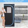 Portable Plus Type Full Size Far Infrared Sauna tent. Spa;  Detox ; Therapy and Relaxation at home.Larger Space; Stainless Steel Pipes Connector Easy