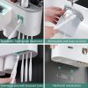 Toothbrush Holder Wall Mounted Automatic Toothpaste Dispenser Squeezer Kit